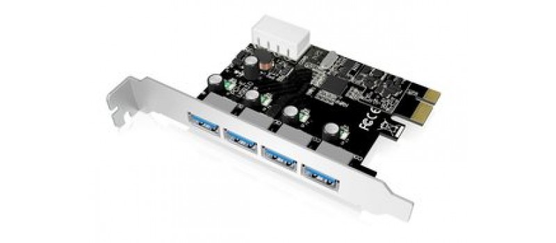 POWERTECH Κάρτα Επέκτασης PCI-e σε USB 3.0, 4 θύρες, Chipset VL805
