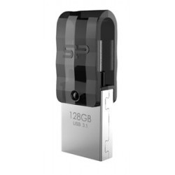 SILICON POWER Dual USB Flash Drive C31, USB 3.1 & Type C, 128GB, μαύρο