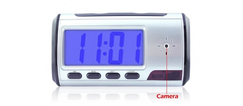 Επιτραπέζιο ψηφιακό ρολόι με κρυφή κάμερα, Silver