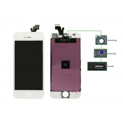 TIANMA High Copy LCD iPhone 5G, Camera-Sensor ring, ear mesh, White