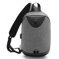 ARCTIC HUNTER τσάντα Crossbody XB0049-DG, αδιάβροχη, USB, σκούρο γκρι