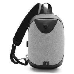 ARCTIC HUNTER τσάντα Crossbody XB0049-LG, tablet, αδιάβροχη, USB, γκρι